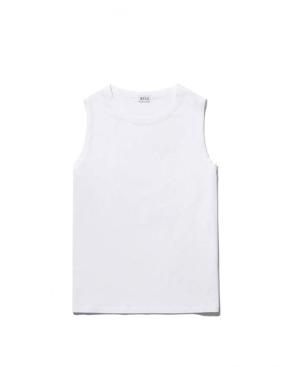 NEW KULE women's sleeveless scoopneck tank in white